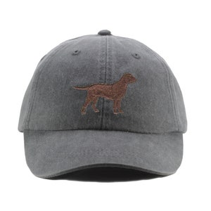 Chocolate Labrador retriever embroidered hat, baseball cap, dad hat, dog mom, pet lover gift, hunting hat, lab silhouette, chocolate lab afbeelding 2