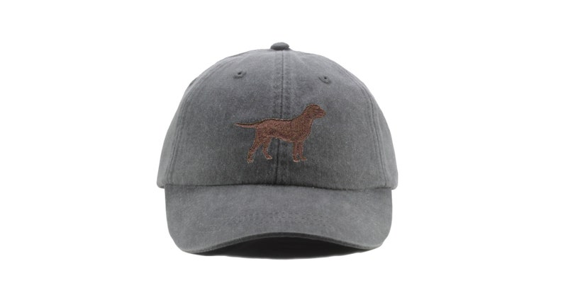 Chocolate Labrador retriever embroidered hat, baseball cap, dad hat, dog mom, pet lover gift, hunting hat, lab silhouette, chocolate lab image 2