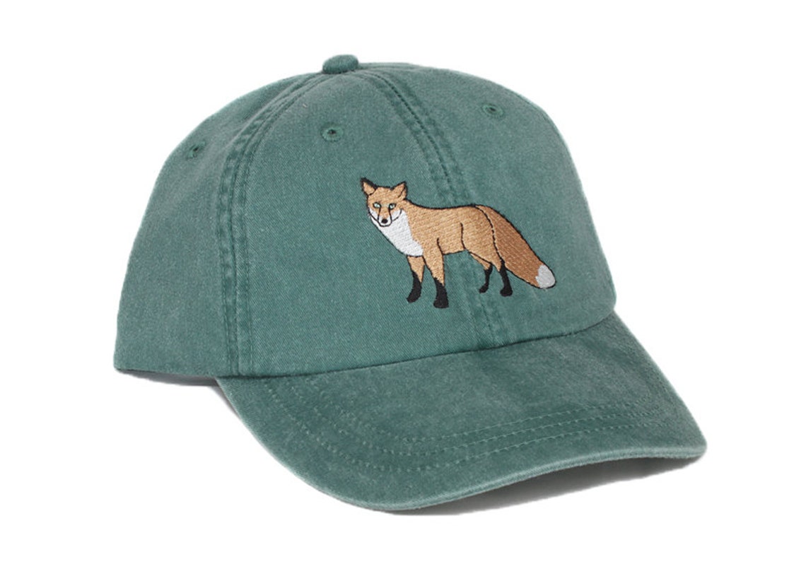 Fox embroidered hat baseball cap red fox cap fox hat dad Etsy