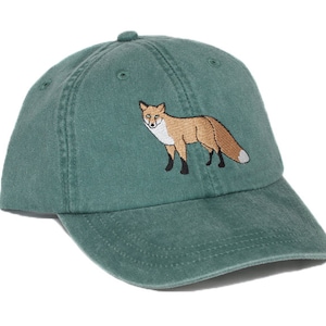 Fox embroidered hat, baseball cap, red fox cap, fox hat, dad hat, mom cap, wildlife, nature hat, animal, hunting, trucker cap, father's day