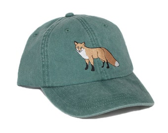 Fox embroidered hat, baseball cap, red fox cap, fox hat, dad hat, mom cap, wildlife, nature hat, animal, hunting, trucker cap, father's day