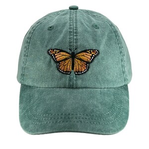 Monarch Butterfly embroidered hat, baseball cap, sun cap, garden cap, gardening hat, orange butterfly cap, dad hat, mom cap image 2