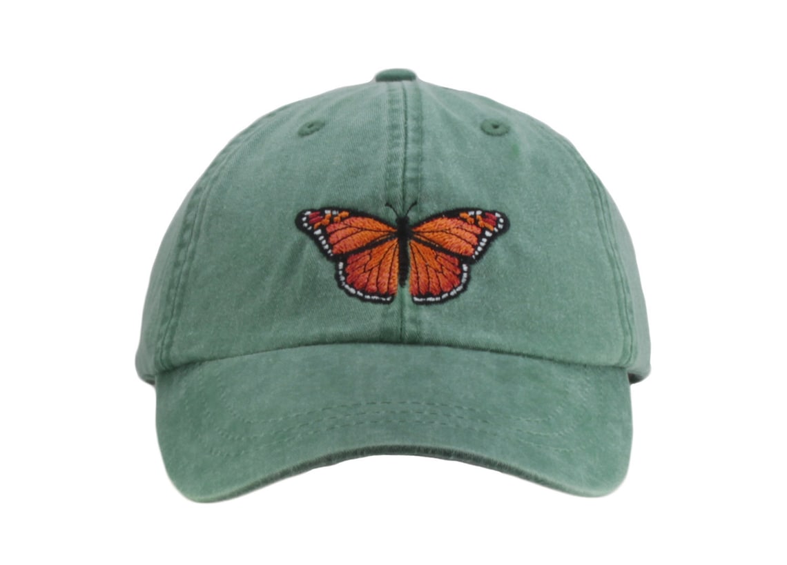 Monarch Butterfly Embroidered Hat Baseball Cap Sun Cap Etsy