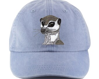 Meerkat embroidered hat, baseball cap, dad hat, mom cap, wildlife, animal lover gift, fathers day