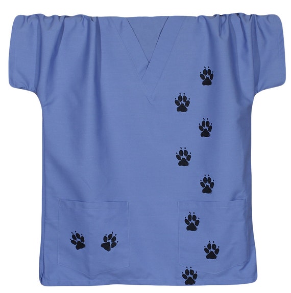 Scrub tunic top with dog paw printsdog scrubsnursevet Etsy
