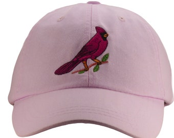 Custom Embroidered Cardinal Hat – Red Bird and Flower  display picture 1