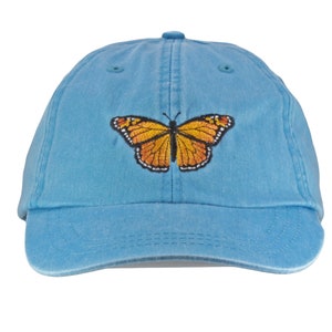 Monarch Butterfly embroidered hat, baseball cap, sun cap, garden cap, gardening hat, orange butterfly cap, dad hat, mom cap image 6