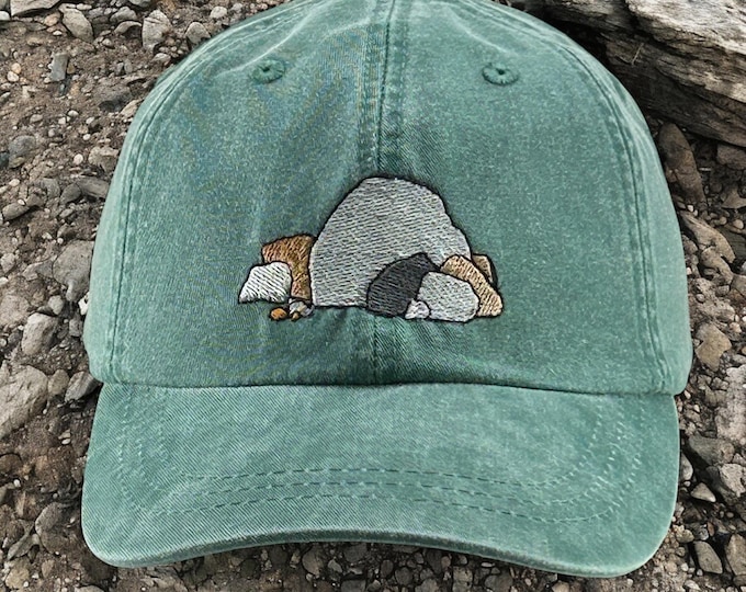 Rocks embroidered baseball cap, dad, mom hat,  bad hair day, hiking, camping, climbing, boating, embroidery, rock hound