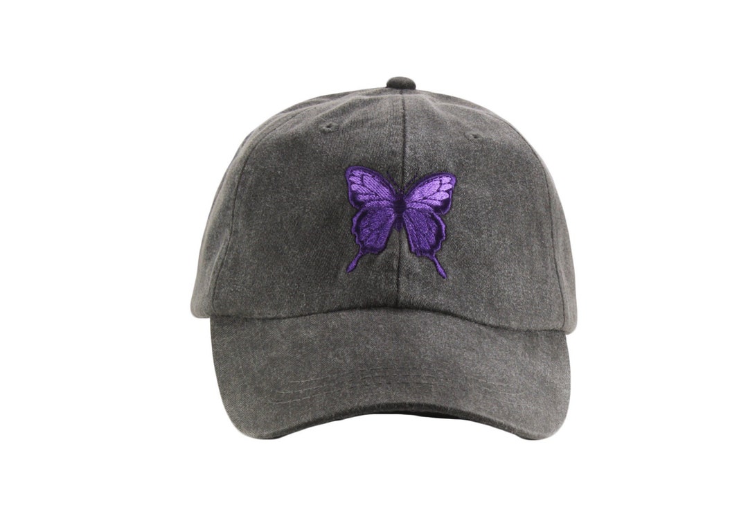 Butterfly Hat, Baseball Cap, Garden, Purple Butterfly Cap, Dad Hat, Mom Cap, Purple Morpho