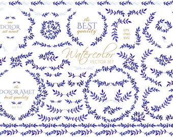 Frames Watercolor Clipart, Border clipart, Classic clipart, Luxury Royal Wreath Invitation, Wedding clipart, Crest clipart, Planner sticker