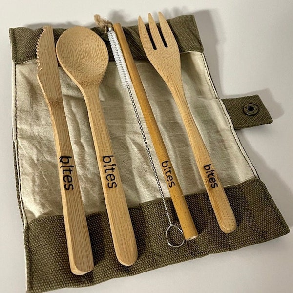 Reusable Bamboo Utensils - Help save the environment! 100% natural