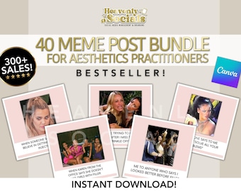 40 Aesthetics Meme Filler Posts for Instagram | Funny Aesthetics Quotes | Editable Canva Posts | Increased Engagement | Marketing Bundle