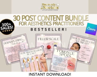 30 POST BUNDLE | Editable templates for aesthetics practitioners | Canva Package | Educational posts | Luxury Premade Instagram Content