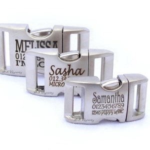 Satin or Nickel Finished Engraved Aluminum Buckles