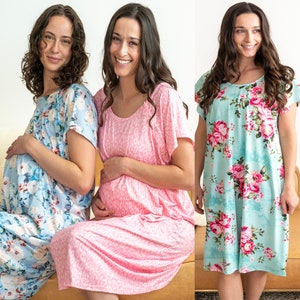 Maternity Hospital Gown Delivery by Double the Sprinkles /  nursing mothers -  for moms & to be moms, Pregnancy Photoprops - 3+ colors