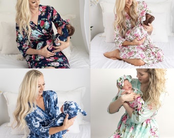 matching hospital gowns for mom and baby