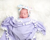 Pom Pom Baby Blanket, Newborn Pom Pom Blanket, Pom Pom Baby Blanket for Baby