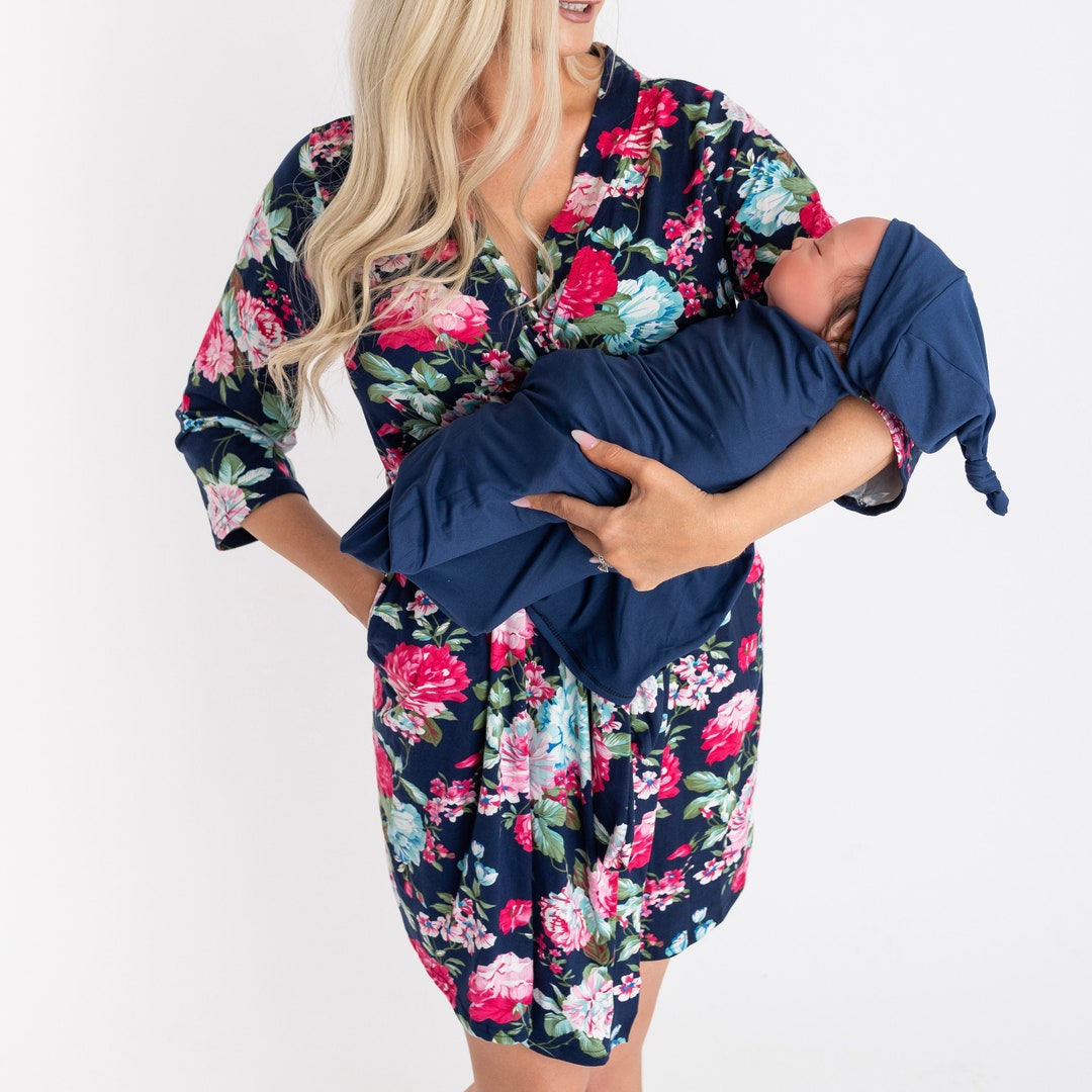 Boy Swaddle Set Matching Robe Boy Swaddle and Hat Boy Etsy