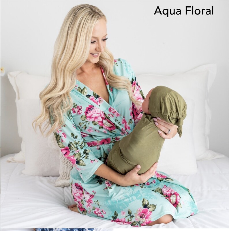 Mom robe and baby swaddle set navy mom robe and baby swaddle Etsy