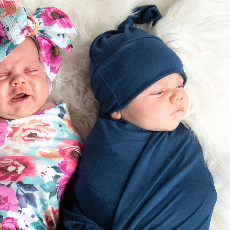 Boy Swaddle and Hat Boy Swaddle Blanket and Hat Newborn Boy Etsy