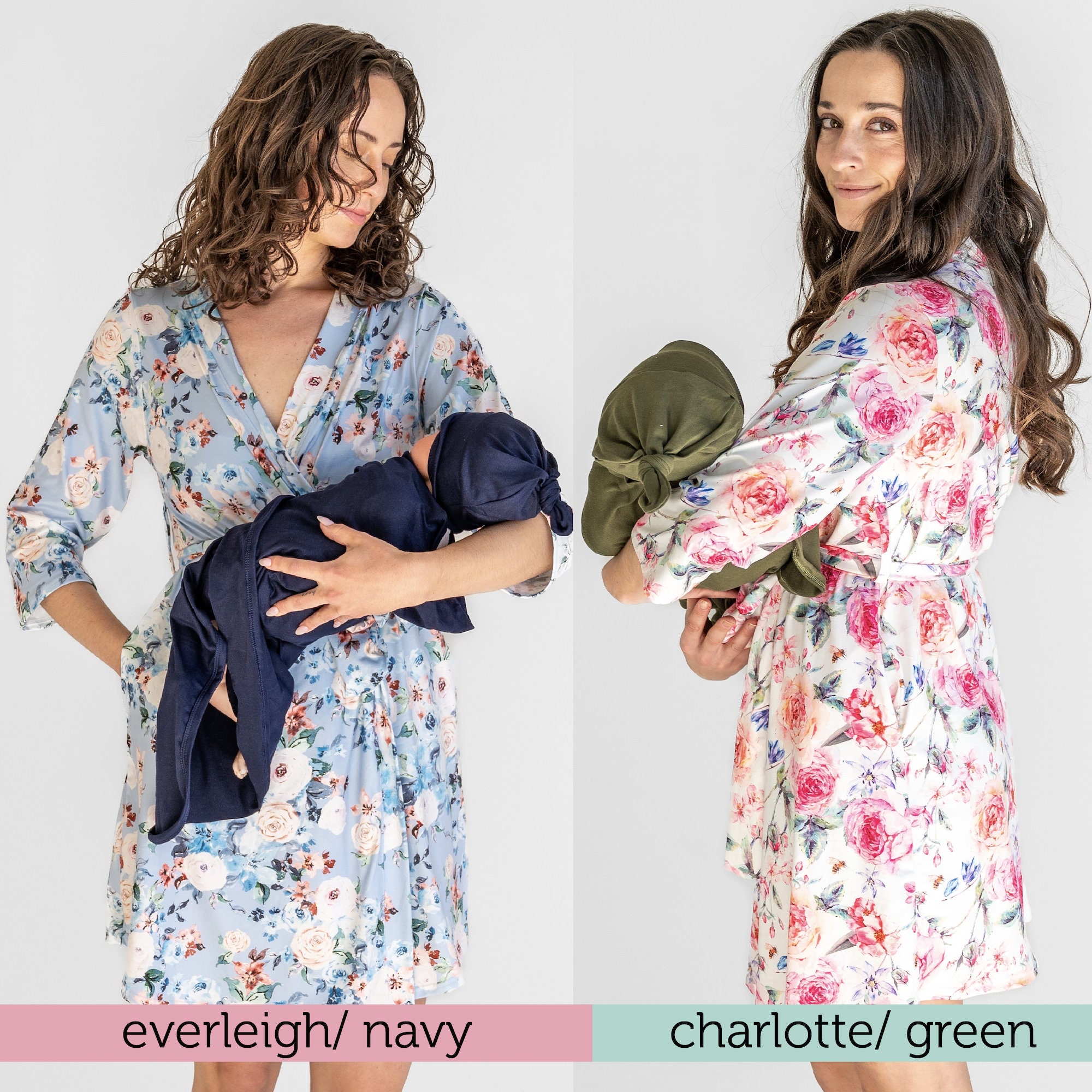 Matching Robe And Swaddle Set Girl Blue RAINBOW Baby Maternity