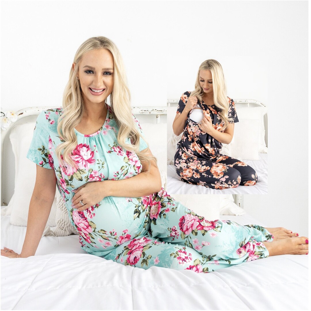 DOUBLE THE SPRINKLES Maternity Robe and Matching Baby Set Hospital Labor  Delivery Robe and Swaddle Set : : Clothing, Shoes & Accessories
