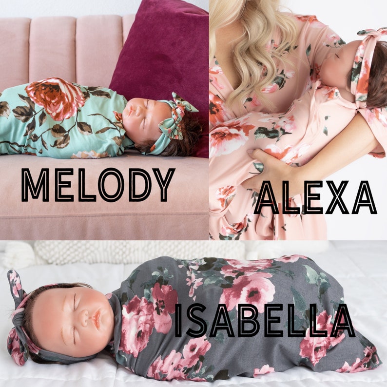 Girl Swaddle and Headband Girl Swaddle Set Baby Swaddle Set Etsy