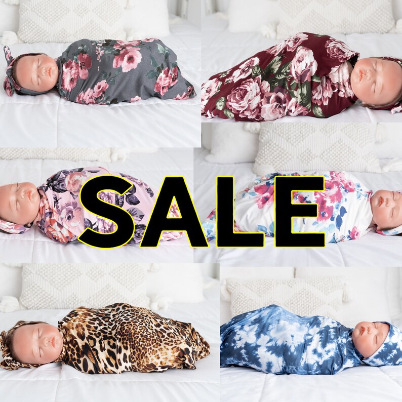 Girl Swaddle and Headband Girl Swaddle Set Baby Swaddle Set Etsy