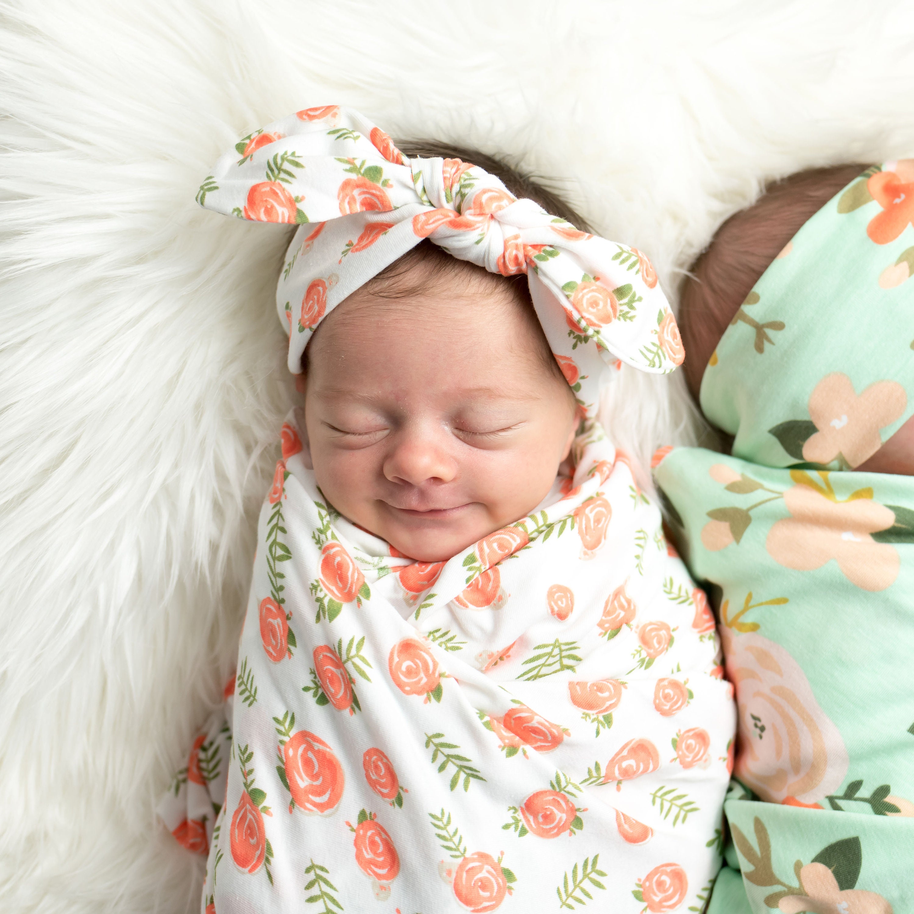 Newborn girl shop swaddle and headband