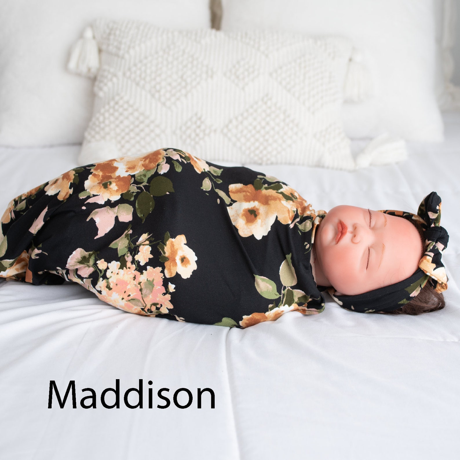 Girl Swaddle and Headband Girl Swaddle Set Baby Swaddle Set Etsy