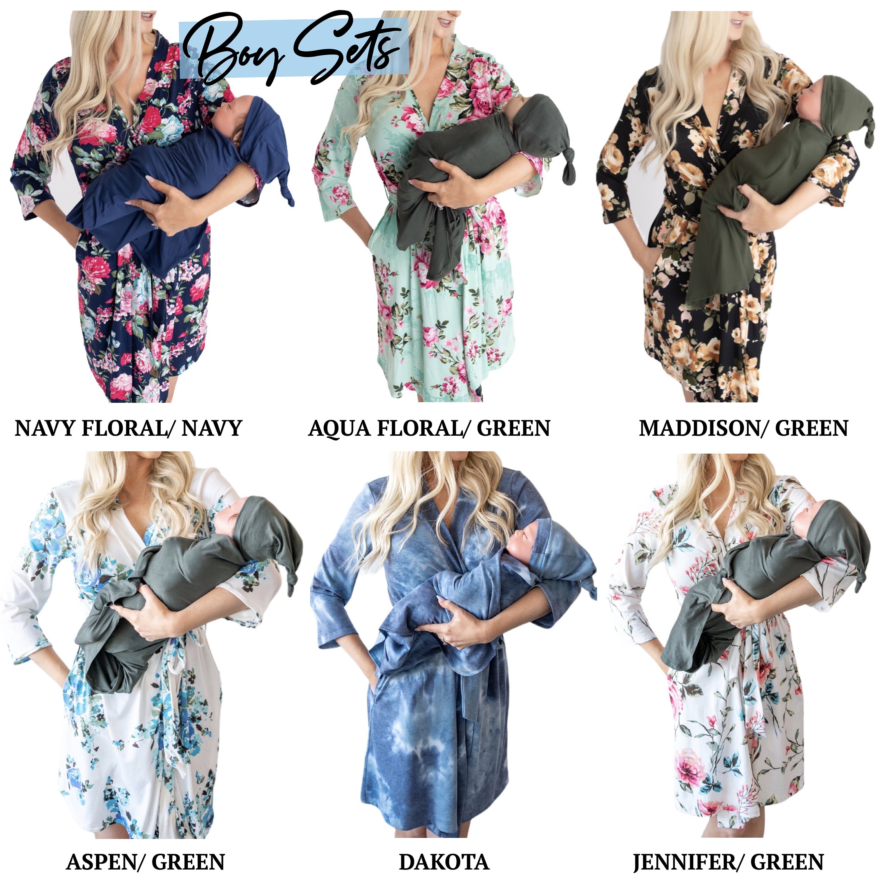 Mom Robe and Baby Swaddle Set Navy Mom Robe and Baby Swaddle Etsy