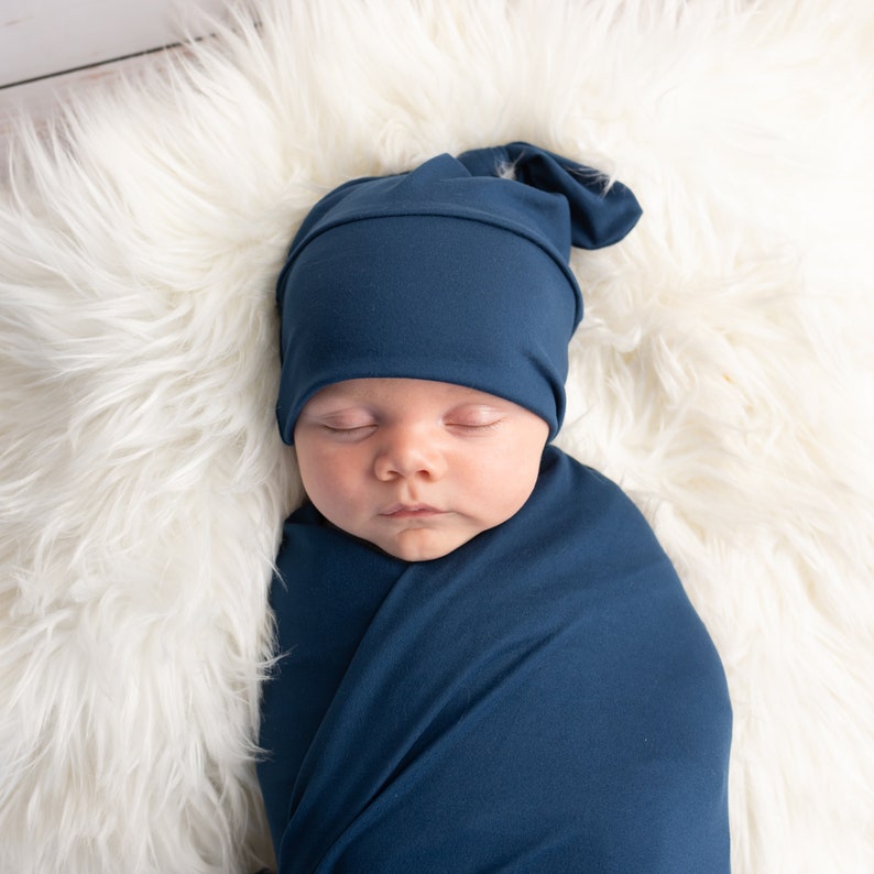 Boy Swaddle and Hat Boy Swaddle Blanket and Hat Newborn Boy Etsy