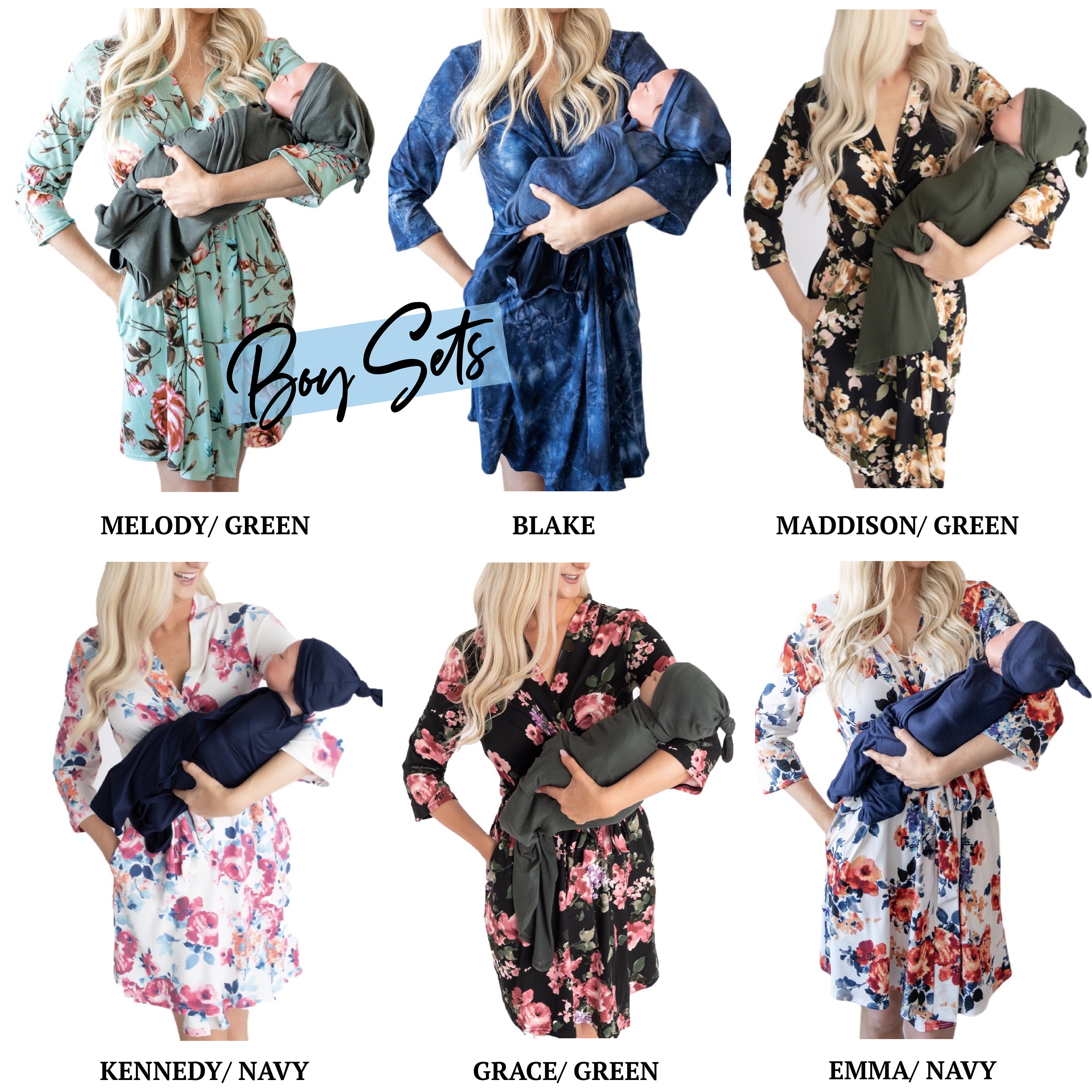 Mom Robe and Baby Swaddle Set Navy Mom Robe and Baby Swaddle Etsy