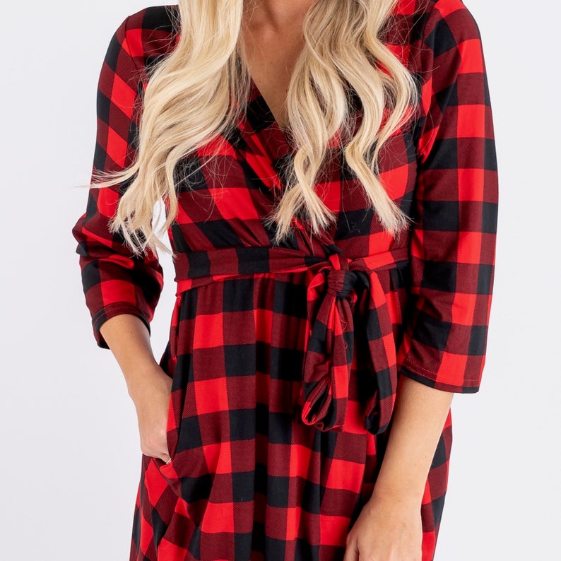 Red Plaid Red Plaid Robe and Swaddle Set Red Plaid Etsy