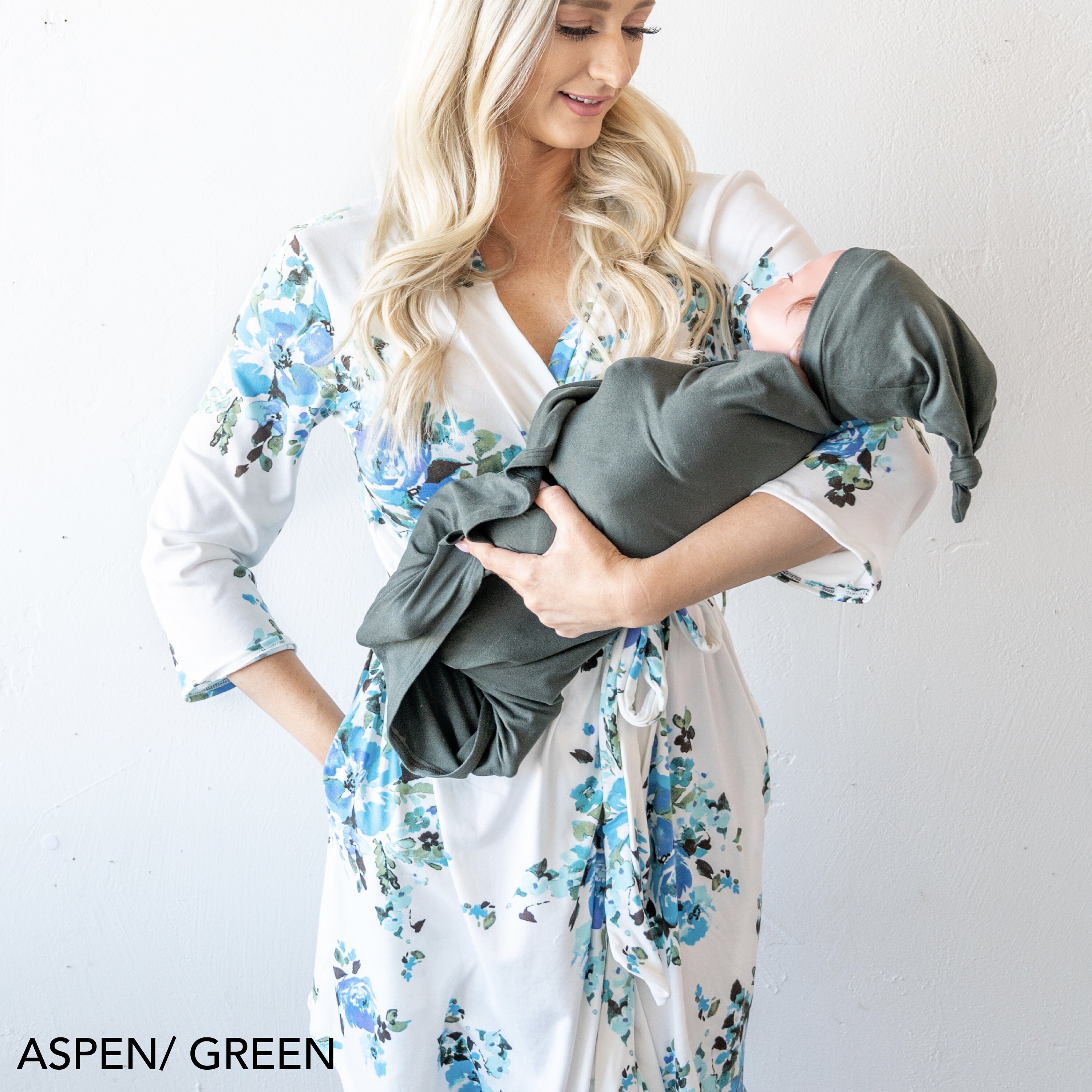 Mom Robe and Baby Swaddle Set Navy Mom Robe and Baby Swaddle Etsy