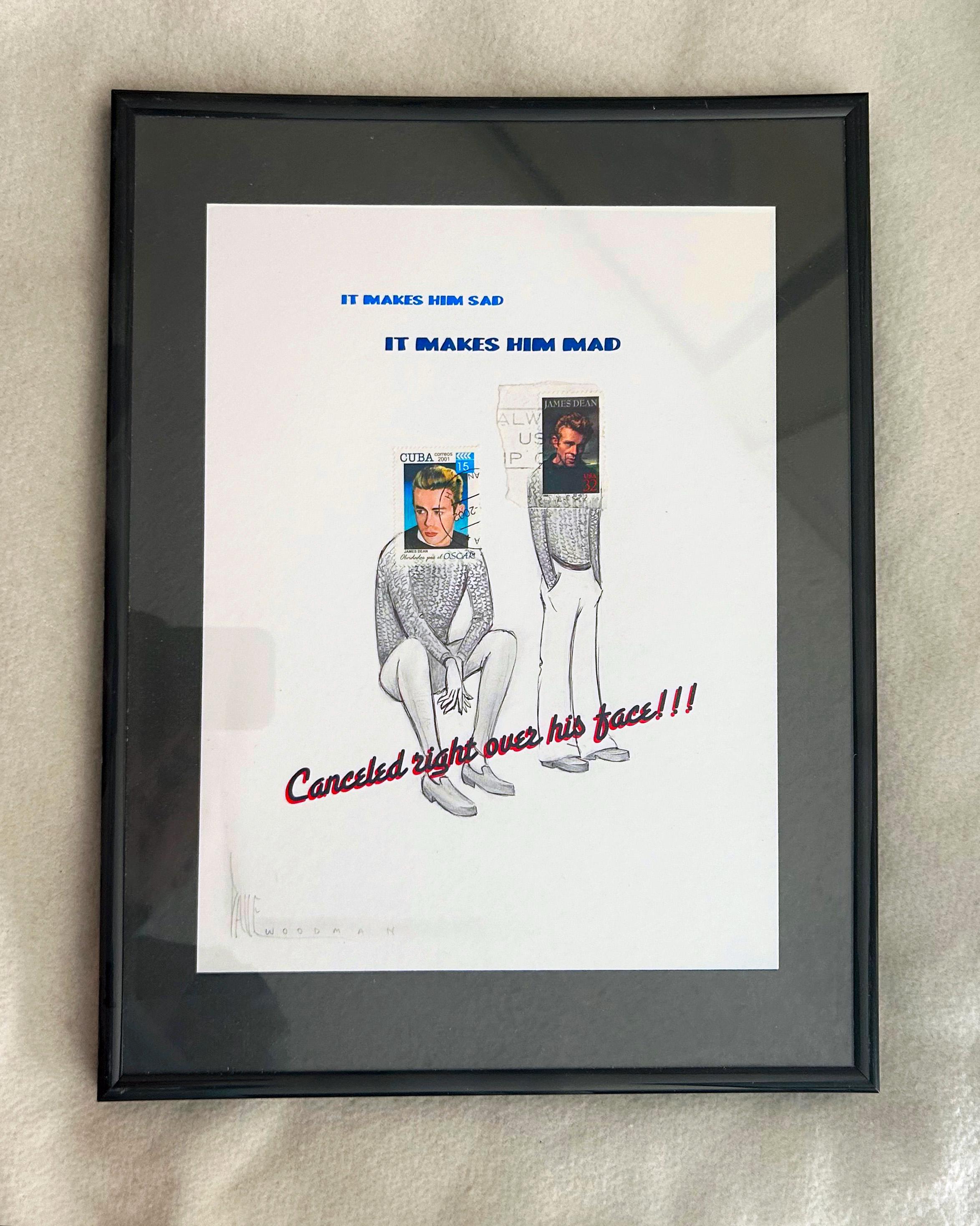 ジェームズ・ディーンの拡張切手オリジナルアートワーク肖像画 - Etsy 日本