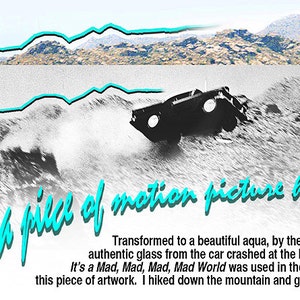 Art giclee Merman, Adams & Provine It's a Mad, Mad, Mad, Mad World with authentic movie car glass image 4