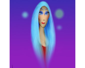 Dave Woodman's CHER parody caricature art print