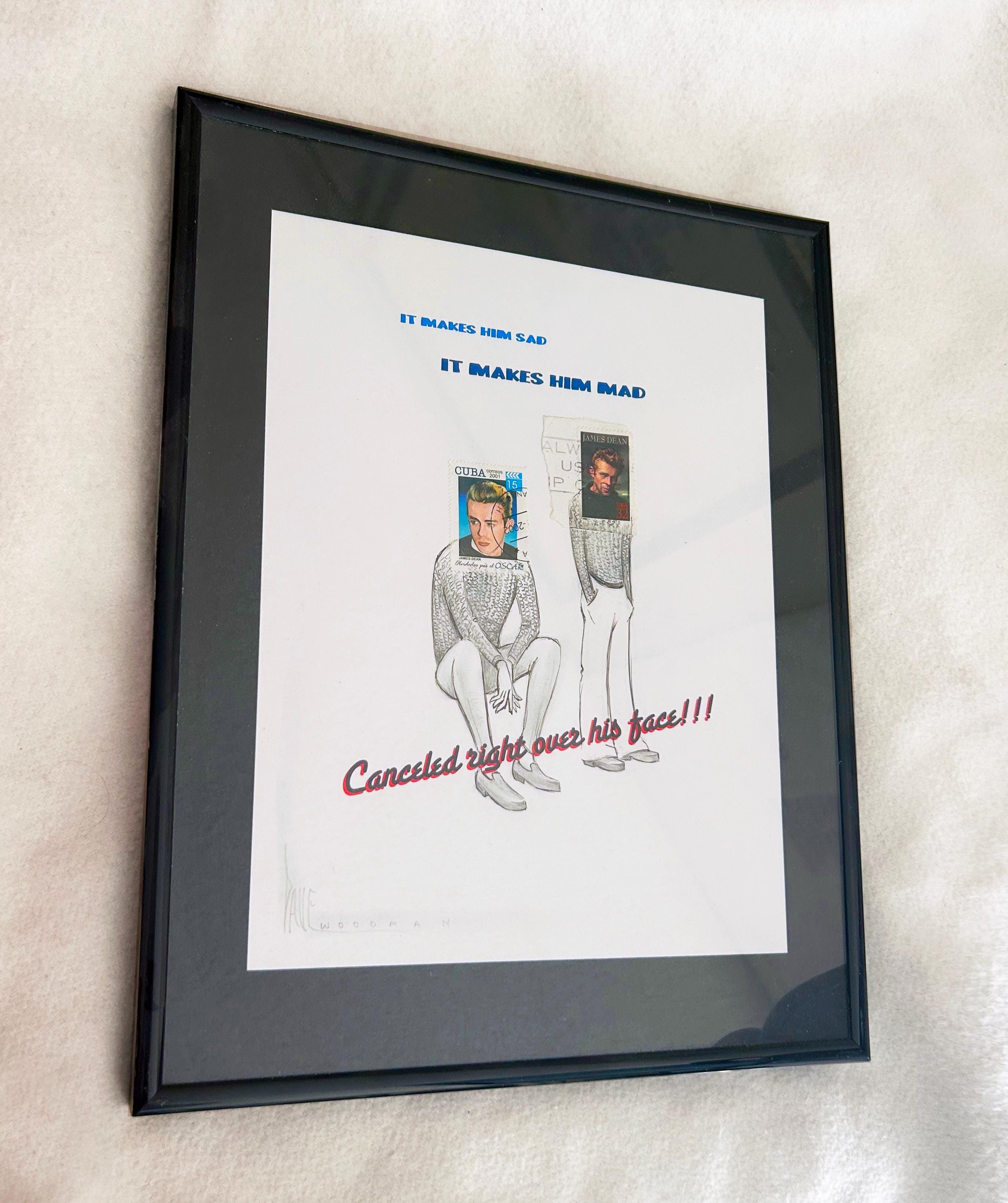 ジェームズ・ディーンの拡張切手オリジナルアートワーク肖像画 - Etsy 日本