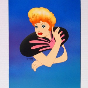 Lucille Ball original airbrush painting by Disney Artist Dave Woodman image 2