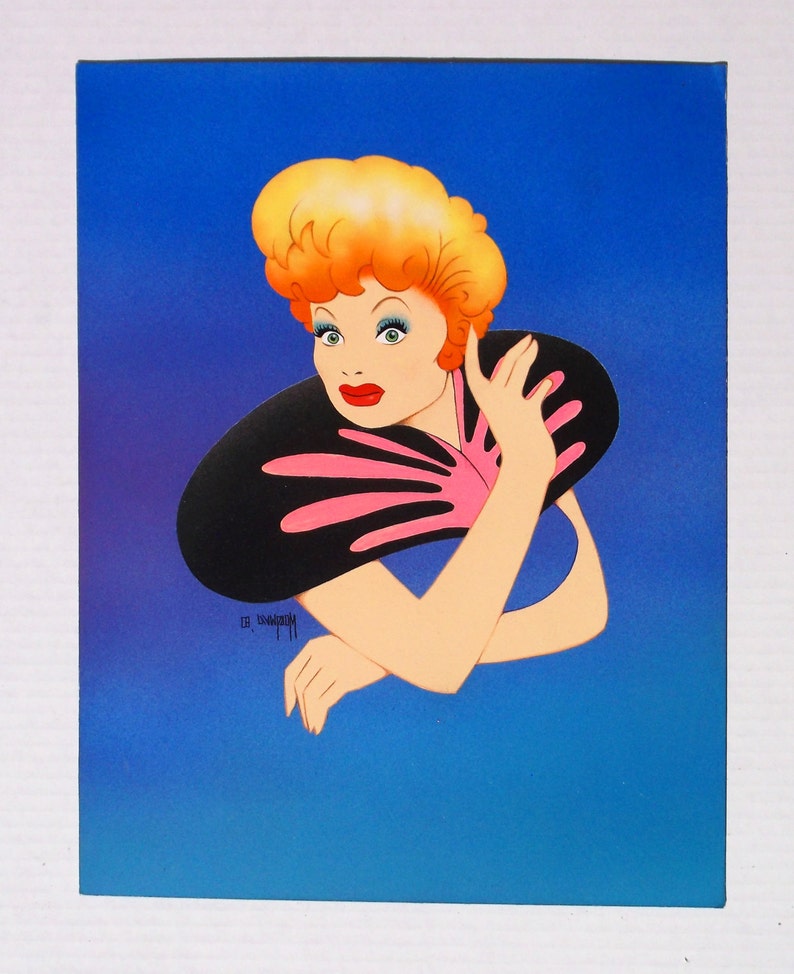 Lucille Ball original airbrush painting by Disney Artist Dave Woodman image 2