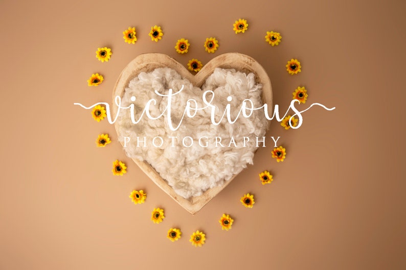 Sunflower Heart Digital Backdrop