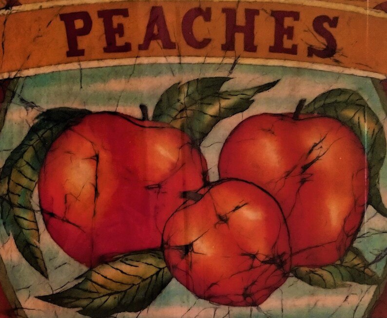 Art Batik Vintage Peaches Seed Packet Original Etsy Canada