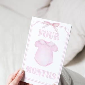 Cartes étape fille | Cartes d'étape | Cigogne | Cadeau bébé | Nouvelle maman | Baby Shower | Cartes bébé mois | Souvenirs | Accessoires photo pour enfants