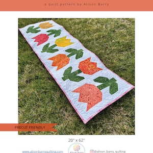 Awakening Quilted Table Runner - PDF Download - Spring Table Runner - Precut Friendly - Fat Quarter Quilt - Easy Quilt - Quick Quilt Project