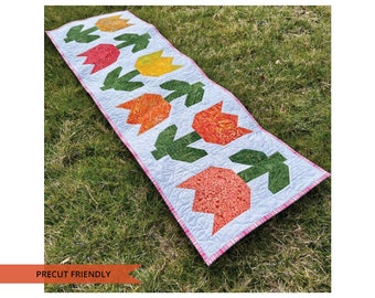Awakening Quilted Table Runner - PDF Download - Spring Table Runner - Precut Friendly - Fat Quarter Quilt - Easy Quilt - Quick Quilt Project