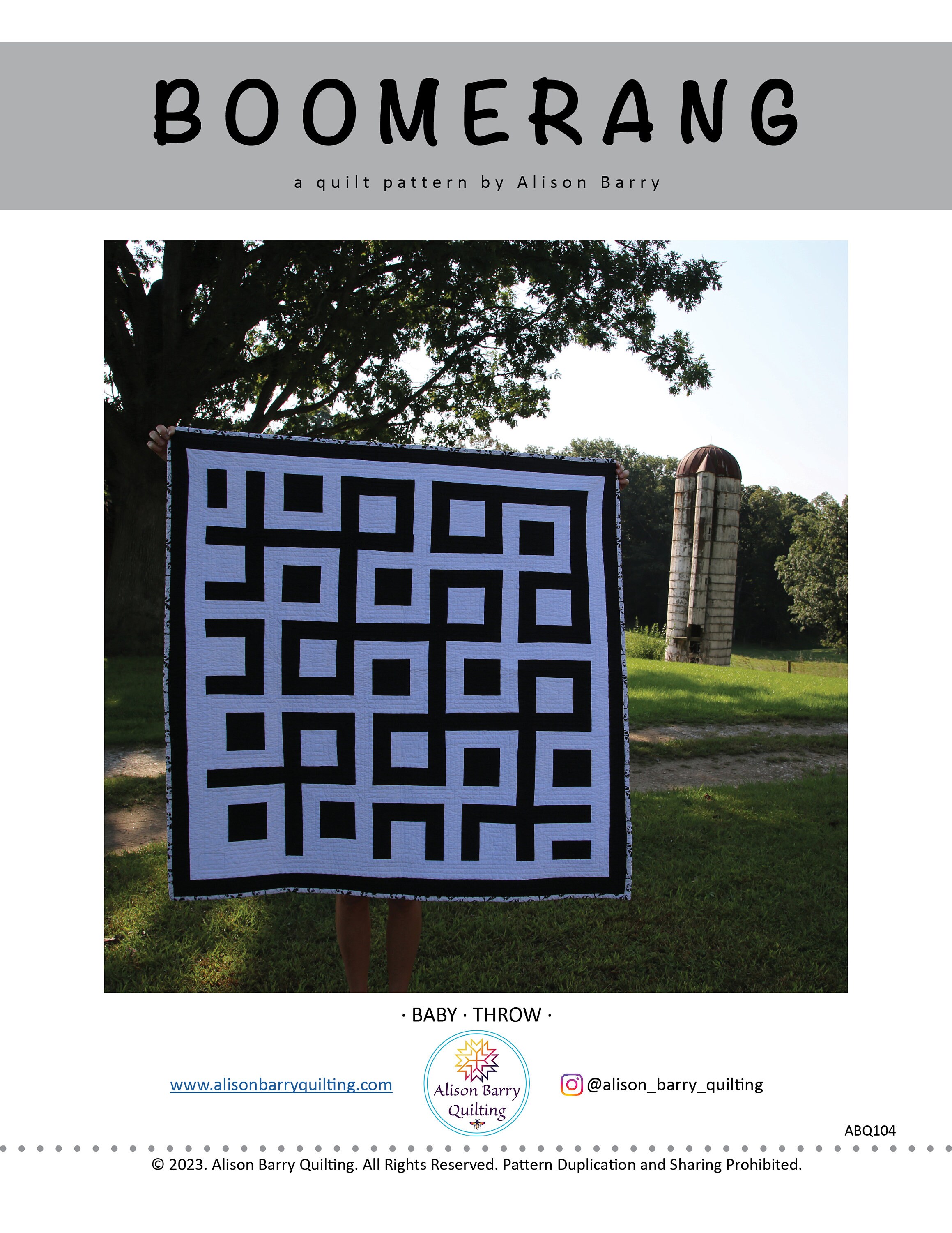 Boomerang PDF Quilt Pattern - Modern Quilt - High Contract Quilt ...