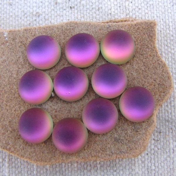 9mm opaco arcobaleno 2 cabochon di vetro - cupole in vetro Vintage - 10pz