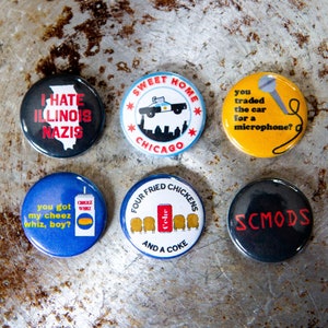 Blues Brothers John Belushi Dan Akroyd Chicago Movie 1&quot; Button Magnet or Pin Set
