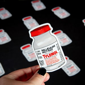 Hallelujah Holy Sh*t Tylenol Bottle National Lampoon&#39;s Christmas Vacation Movie Sticker